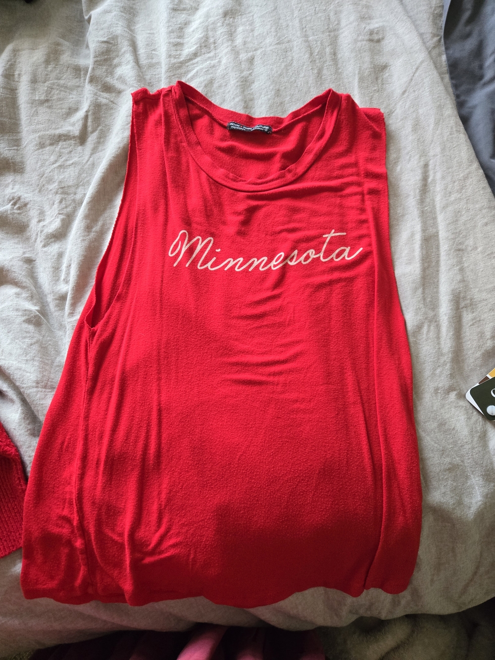 Red 'Minnesota' Women’s Sleeveless Tank Top
